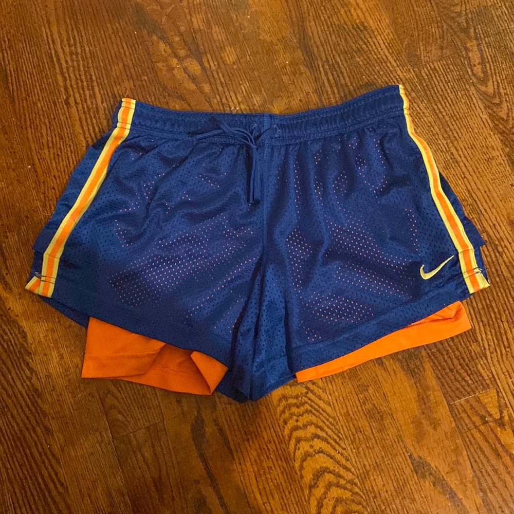Nike Pro Spandex Shorts blue orange Small - Preowned